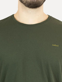 Camiseta Colcci Masculina Back To Basics Logo Verde Escuro