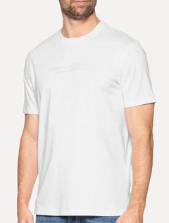 Camiseta Armani Exchange Masculina Milano New York Frontal Logo Branca