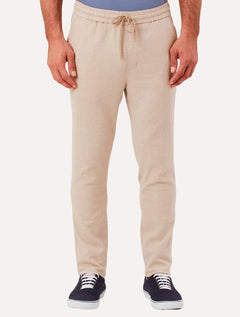 Calça Original Penguin Masculina Relax Sport Linho Lisa Areia Mescla