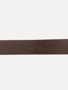 Cinto Calvin Klein Jeans Masculino Couro Roller Logo Preto