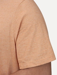 Camiseta Individual Comfort Linho Listrada Silk Logo Laranja Claro