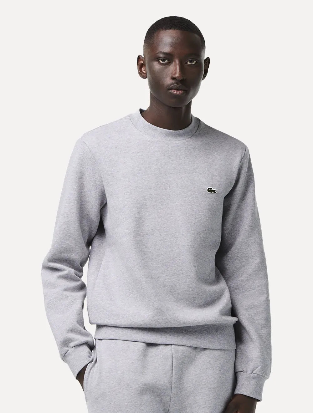 Moletom Lacoste Masculino Crewneck Classic Croco Cinza Mescla
