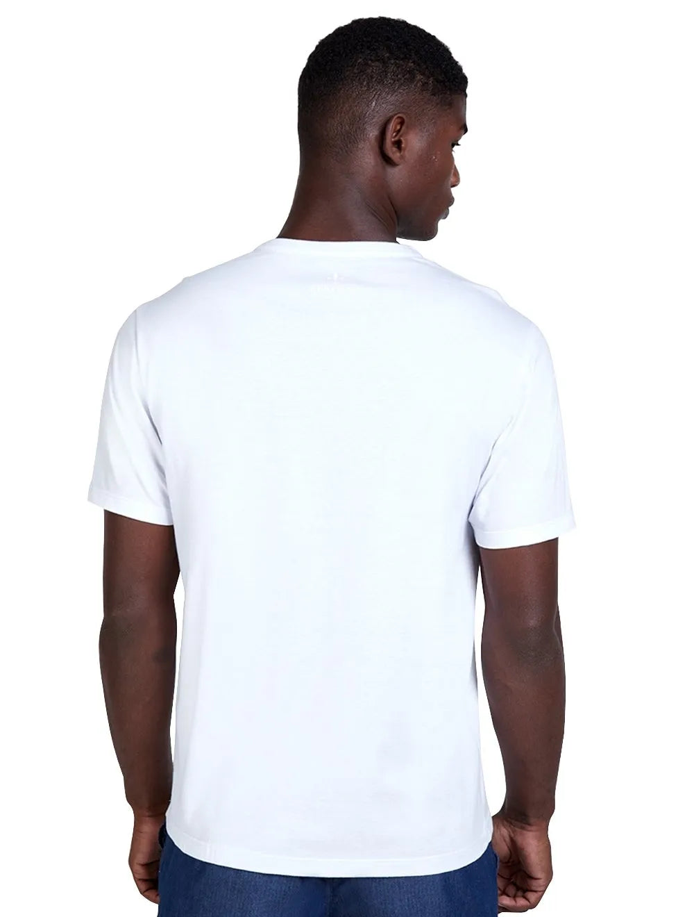 Camiseta Dudalina Masculina Regular Watercolor Leaf Branca