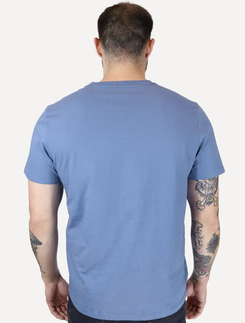 Camiseta Ellus Masculina Cotton Fine Easa Duocolor Azul Médio