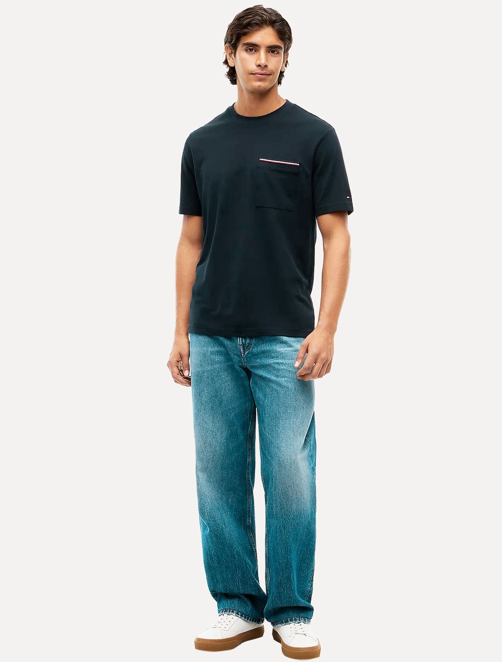 Camiseta Tommy Hilfiger Masculina Regular Piquet Pocket Azul Marinho