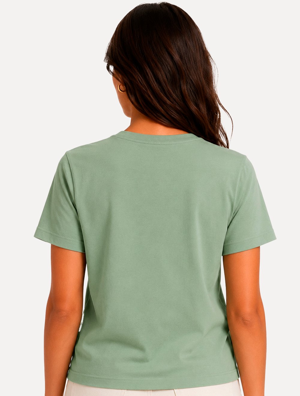 Camiseta Guess Feminina Bust Embroidery Logo Verde Claro