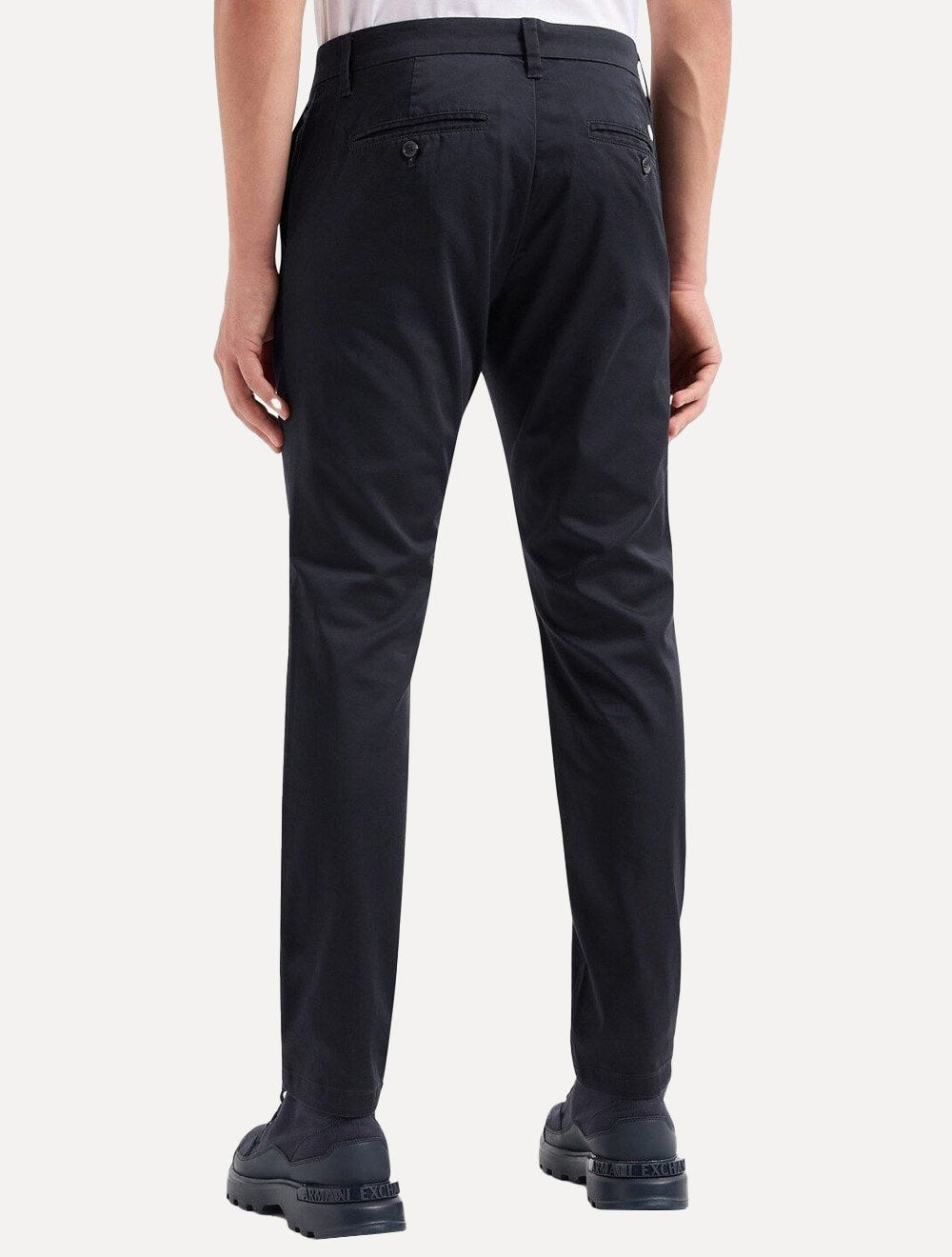 Calça Armani Exchange Masculina Social Stretch Chino Azul Marinho