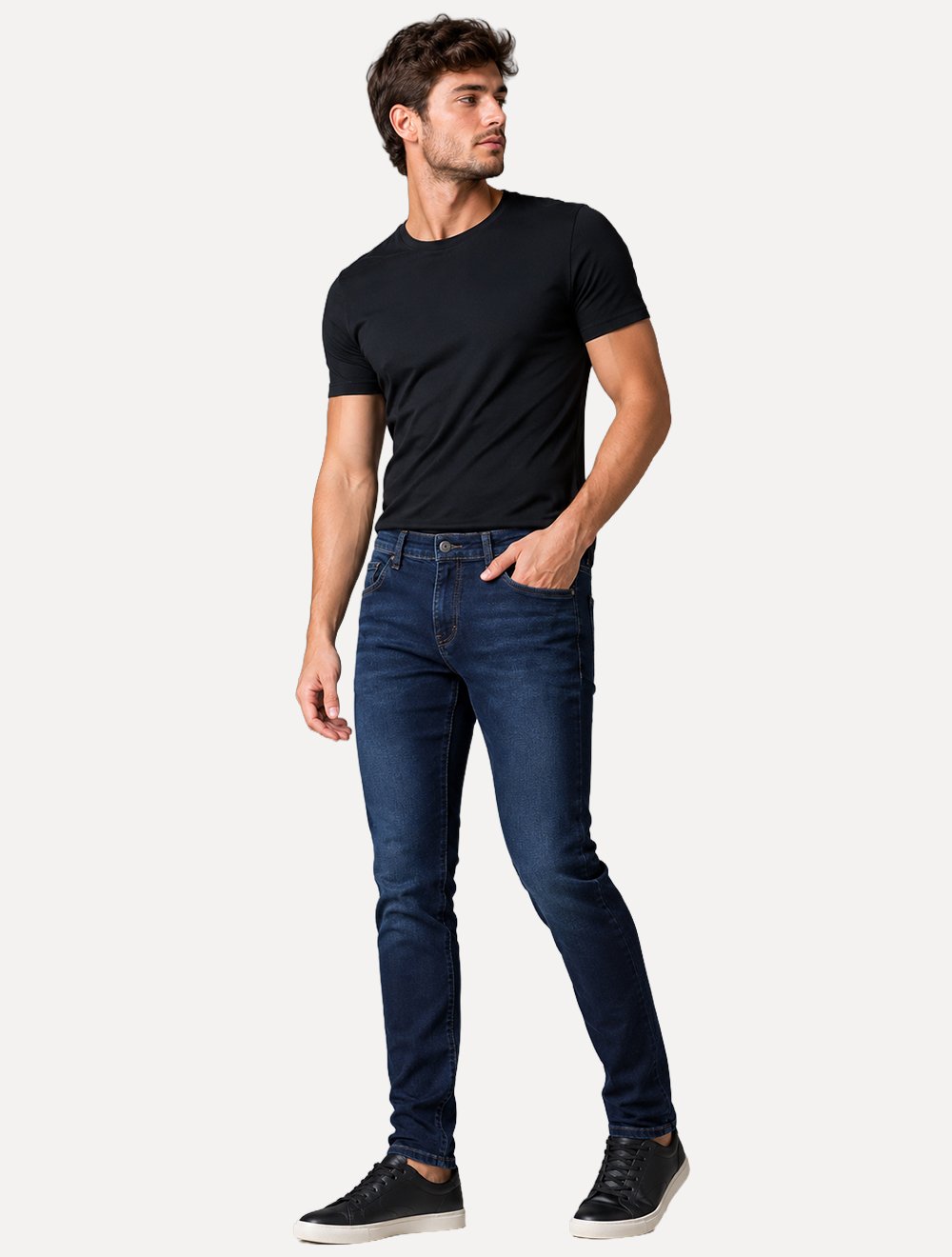 Calça Aramis Masculina Skinny Blue Black Azul Escuro