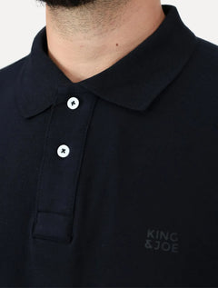 Polo King & Joe Masculina Piquet Logotipo Preta