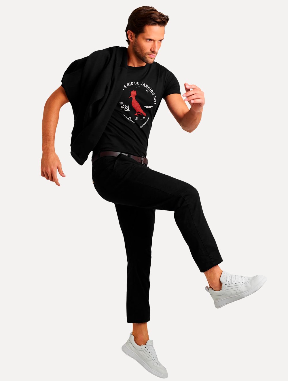 Camiseta Reserva Masculina Carimbo Gaze Color Preta