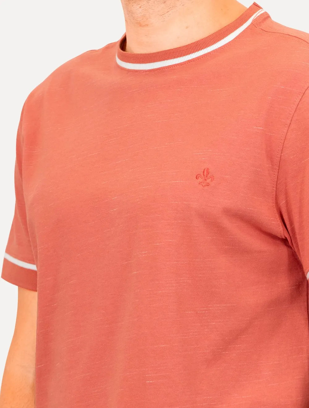 Camiseta Dudalina Masculina Flame Bicolor Goiaba
