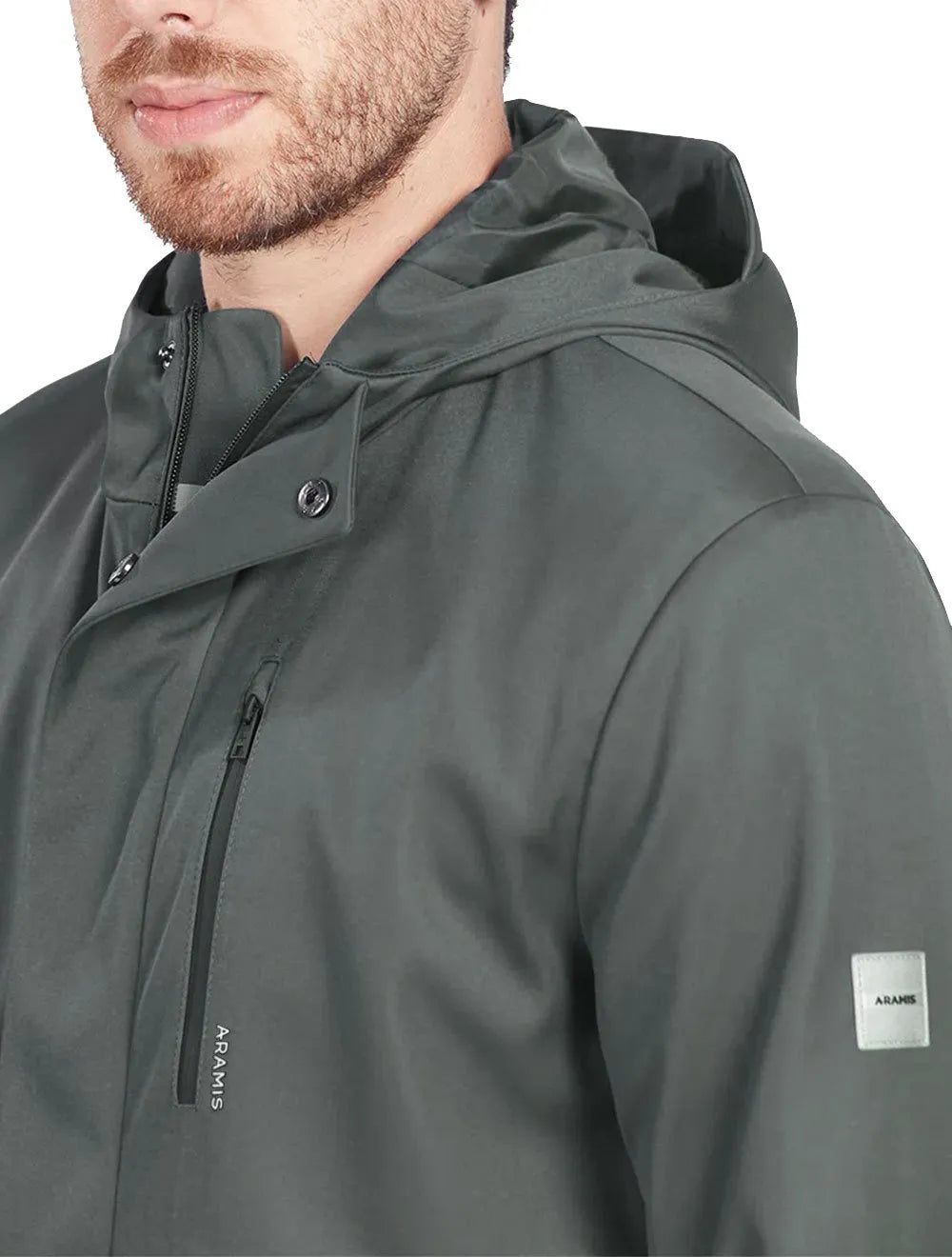 Jaqueta Aramis Masculina Nylon Hoodie Liquid Repeller Chumbo