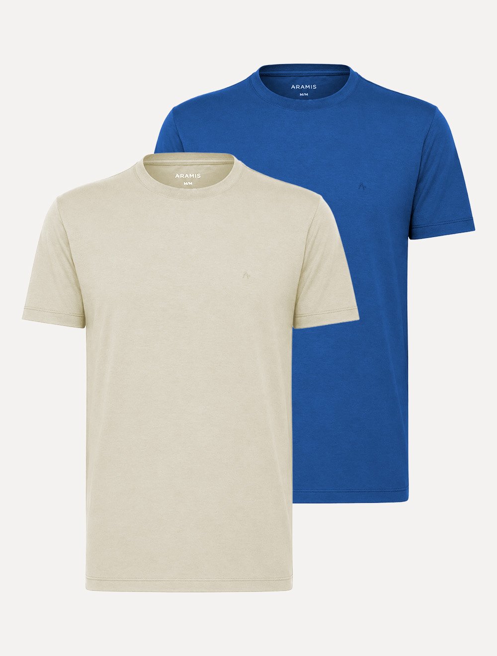 Kit Camisetas Aramis | Masculina Basic Lisa Areia/Azul