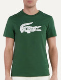 Camiseta Lacoste Masculina Regular Sport Dry Print Logo Verde Escuro