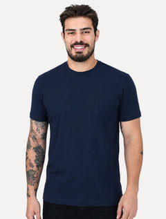 Camiseta K&J Black Premium Egípcio Flex Slim Azul Marinho