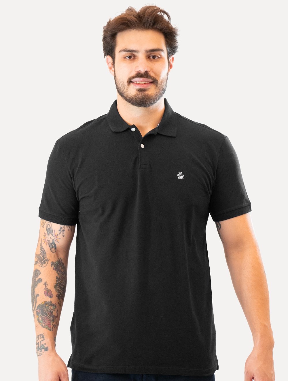 Polo Original Penguin Masculina Piquet Classic Preta