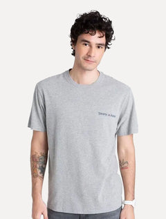 Camiseta Tommy Jeans Masculina Classic Linear Chest Cinza Mescla
