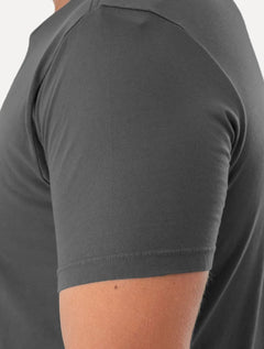 Camiseta Guess Masculina Grey Silk Logo Cinza Escuro