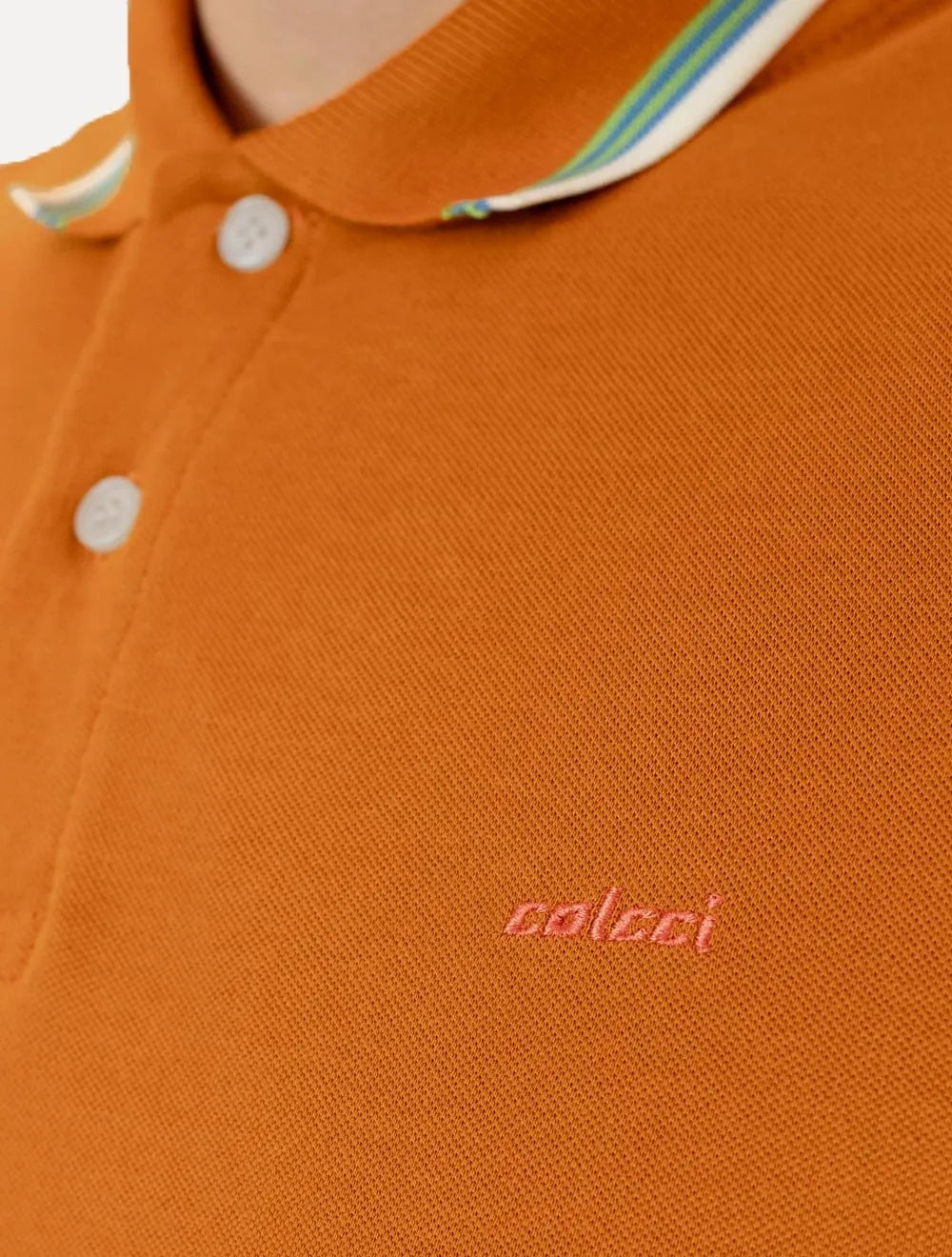 Polo Colcci Masculina Piquet Frisos Orange Logo Amarelo Escuro