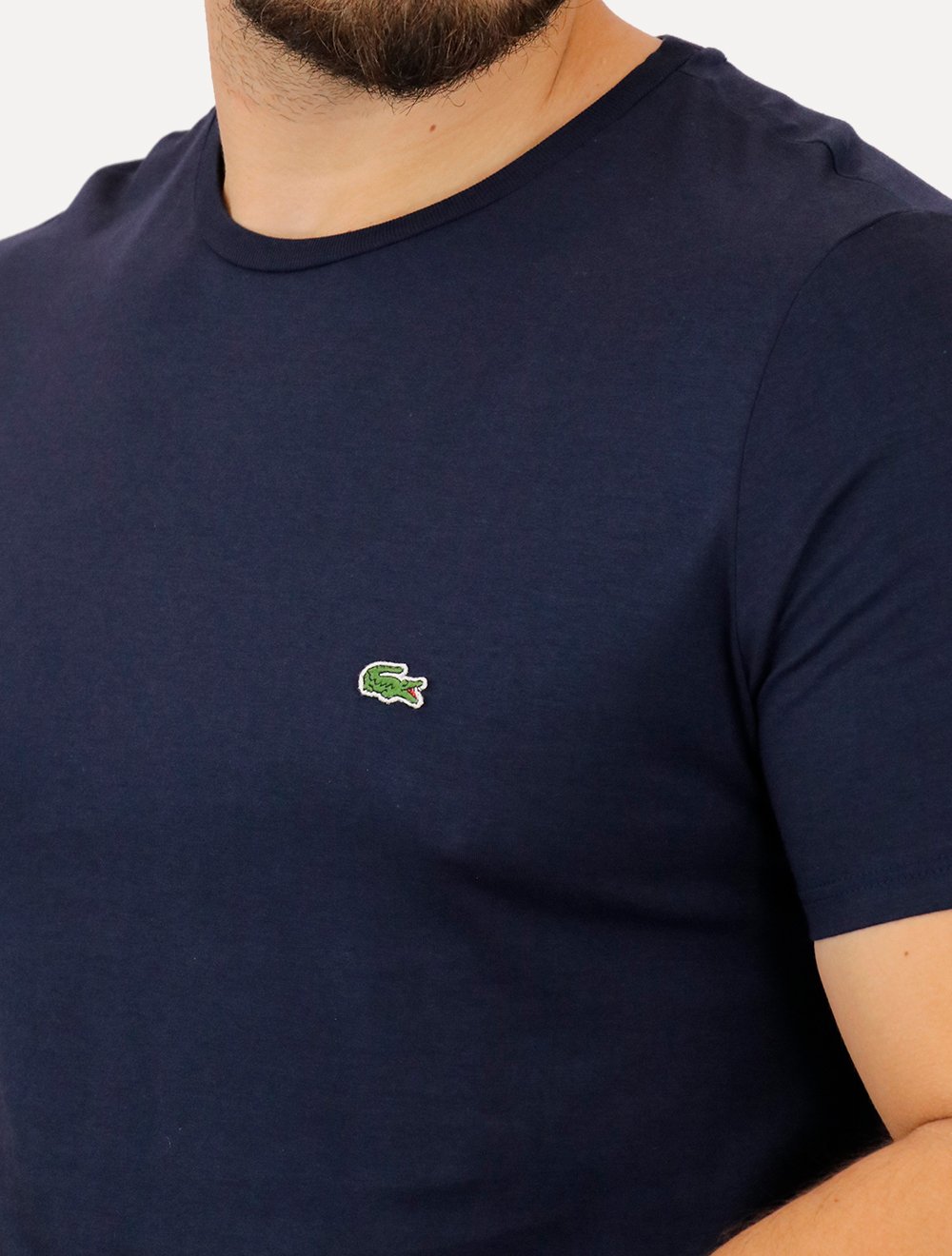 Kit Camisetas Lacoste | Masculinas Jersey Pima Cotton Azul Marinho/Branco 2UN