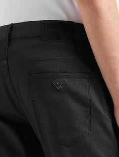 Calça Jeans Empório Armani Masculina J06 Slim Fit Armure 5 Pockets Preto