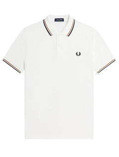 Polo Fred Perry Masculina Piquet Regular Brown Black Twin Tipped Off-White