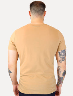 Camiseta Colcci Masculina Back To Basics Orange Logo Bege