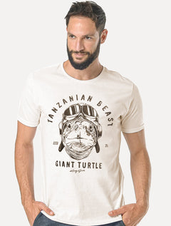 Camiseta King & Joe Masculina Slim Tanzanian Beach Off-White