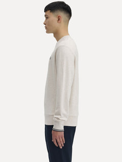 Moletom Fred Perry Masculino Crewneck Laurel Off-White Mescla