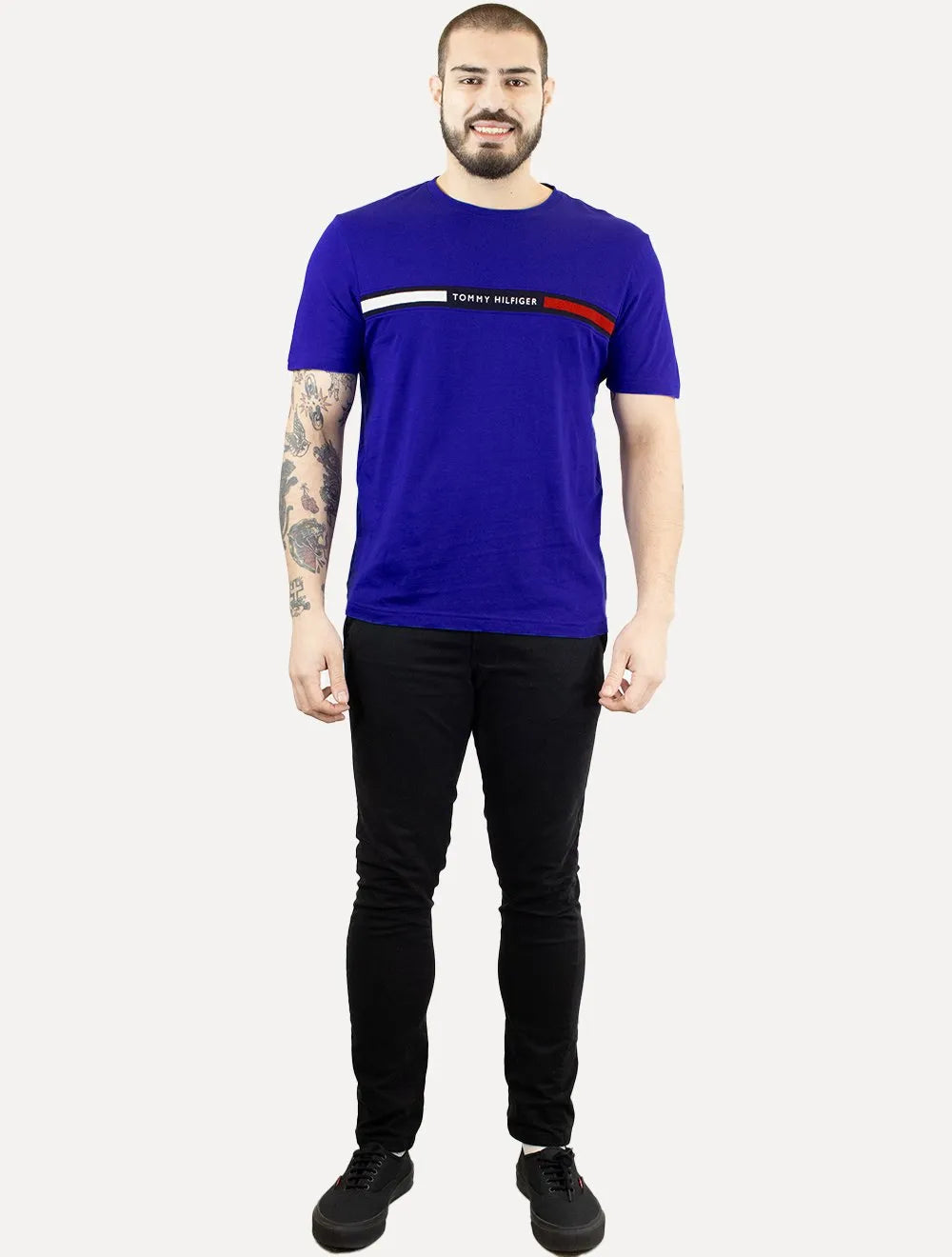Camiseta Tommy Hilfiger Masculina Chest Insert Logo Azul Royal