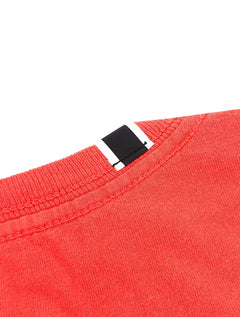 Camiseta Replay Masculina Basic Crewneck Logo Vermelho Coral