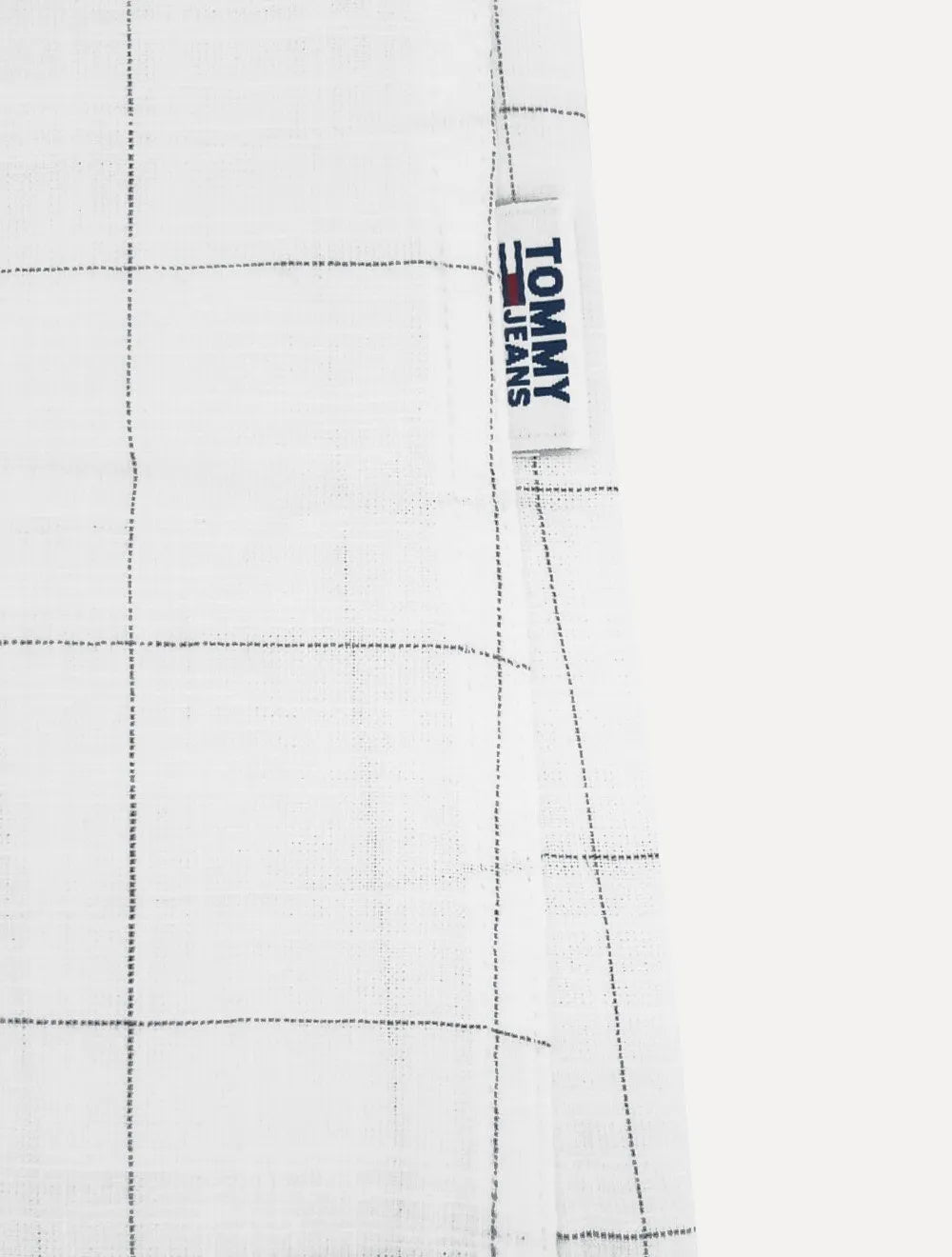 Camisa Tommy Jeans Masculina Manga Curta Regular Xadrez Check Branca