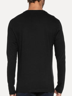 Camiseta Aramis Masculina Manga Longa Basica Logo Preta