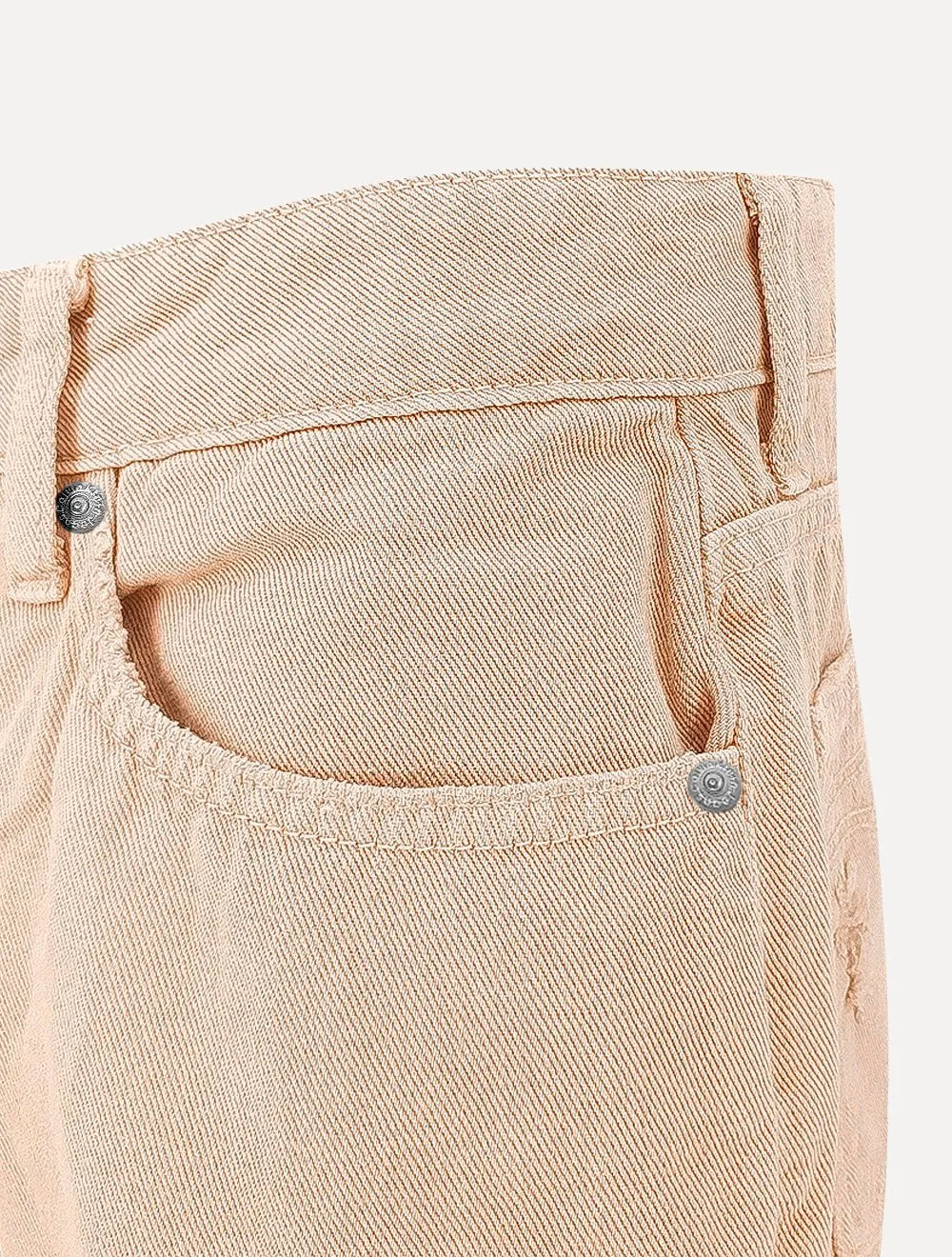 Bermuda Calvin Klein Jeans Destroyed Label Cáqui Claro