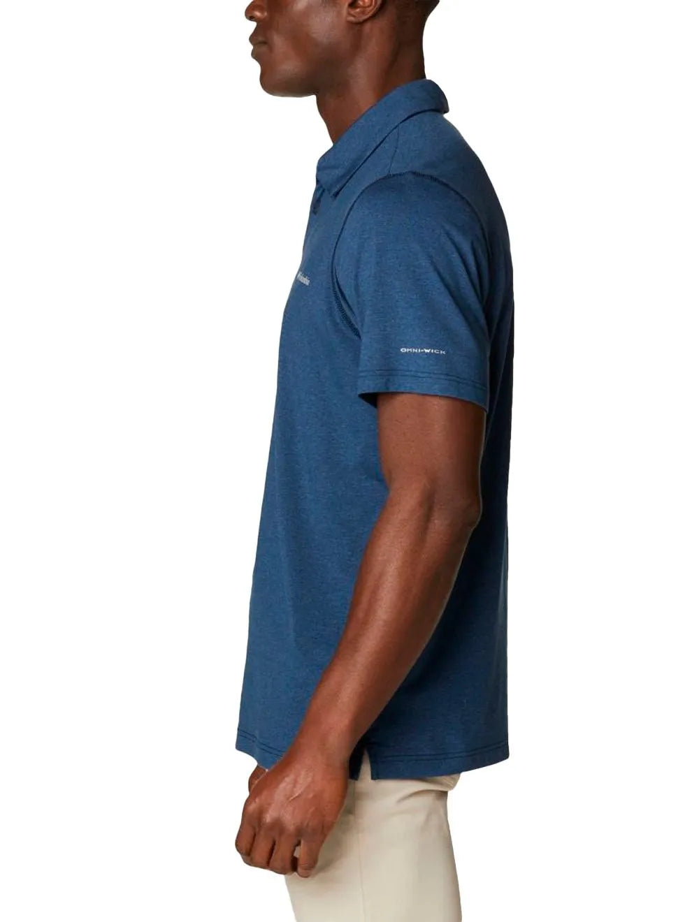Polo Columbia Masculina Tech Trail Azul Escuro Mescla