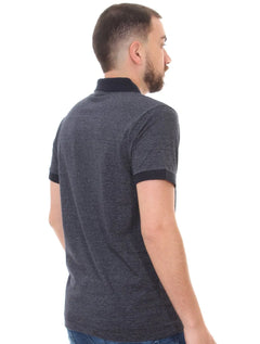 Polo Aramis Masculina Malha Listra Mesclada Azul Marinho