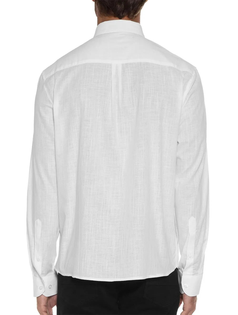 Camisa Ellus Masculina Regular Linen Like Classic Italian Branca