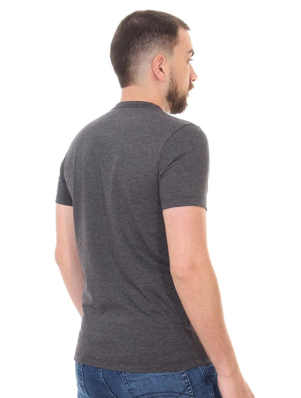 Camiseta Sergio K Masculina Back To Basics Blue Logo Chumbo Mescla