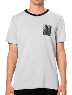 Camiseta Osklen Masculina Regular Dupla Face Rock N' Roll Cinza Mescla/Preta