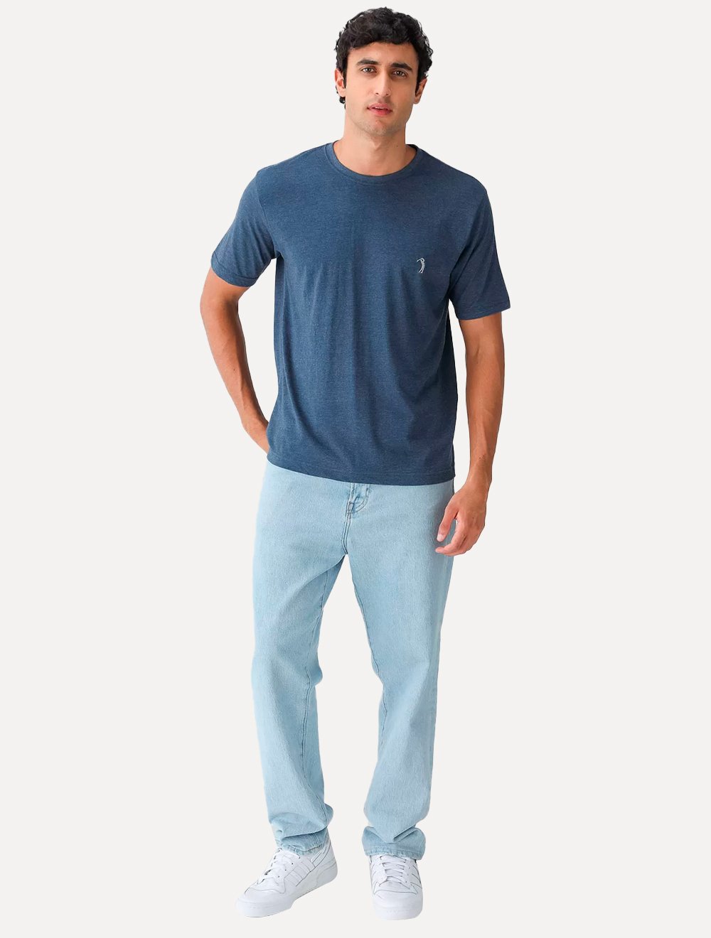Camiseta Aleatory Masculina Grey Icon Azul Marinho Mescla