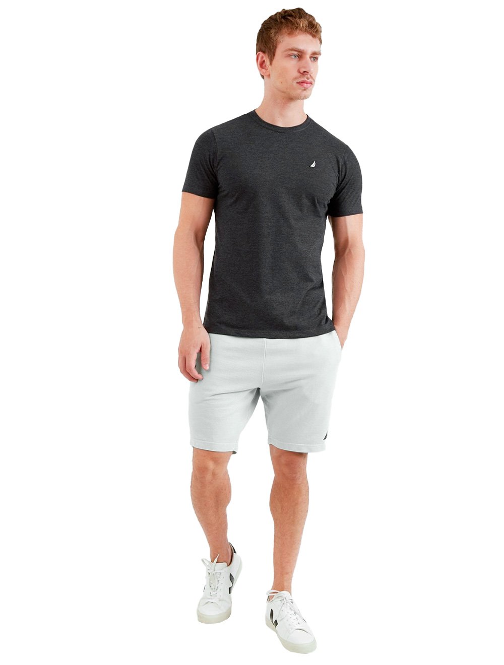 Bermuda Nautica Masculina Moletom Dark Sail Boat Off-White