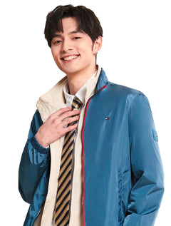 Jaqueta Tommy Hilfiger Masculina Windbreaker Flex Blouson Azul Claro