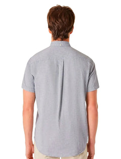 Camisa Reserva Masculina Manga Curta Oxford Color Azul Marinho Mescla