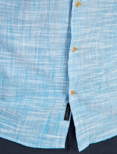 Camisa Aramis Masculina Regular Flame Lisa Azul Claro Mescla