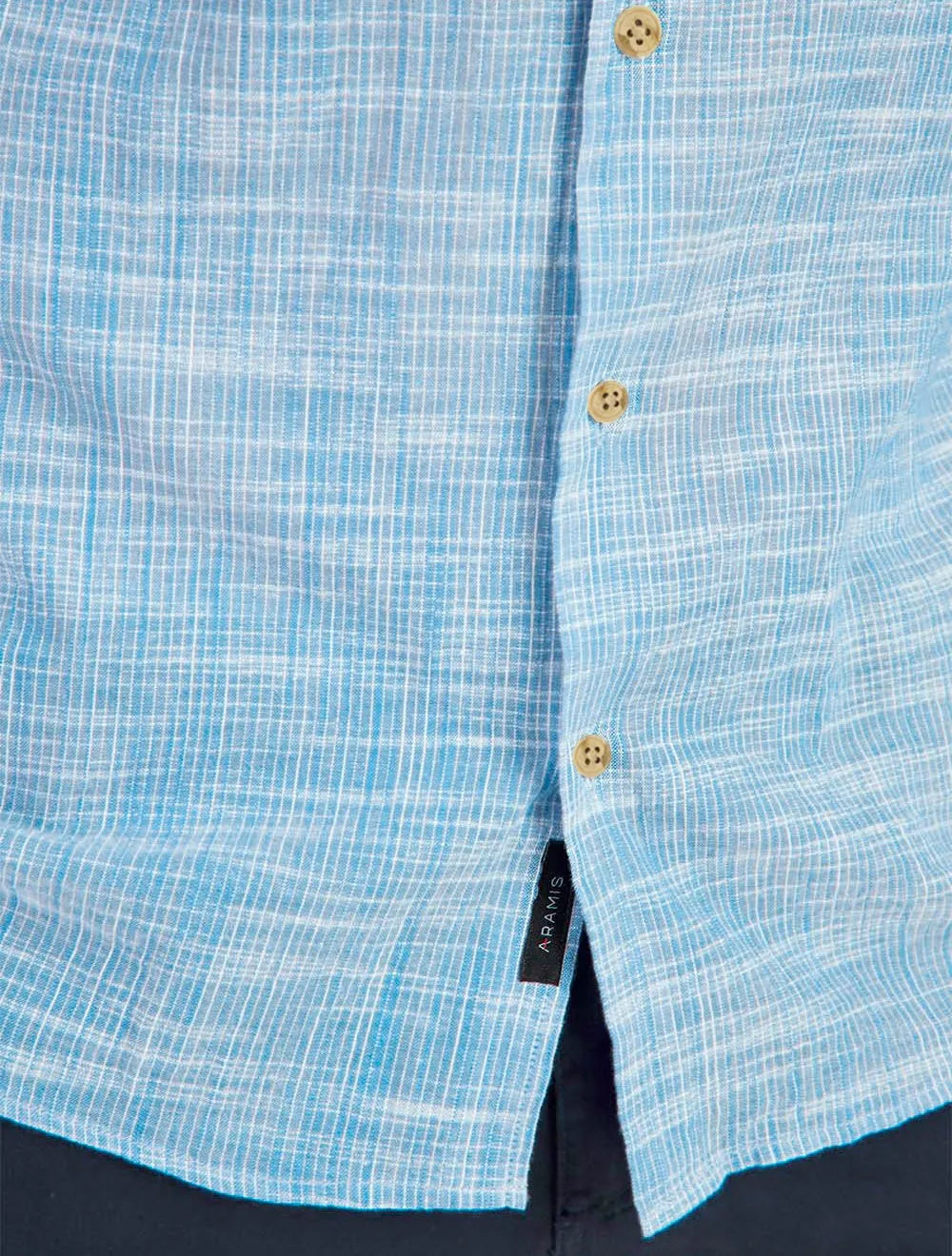 Camisa Aramis Masculina Regular Flame Lisa Azul Claro Mescla