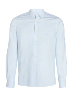 Camisa Dudalina Masculina Slim Tricoline Stretch Lisa Azul Claro