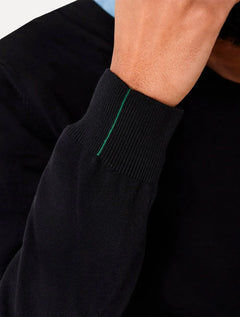 Suéter Lacoste Masculino Classic Fit Gola V Logo Preto