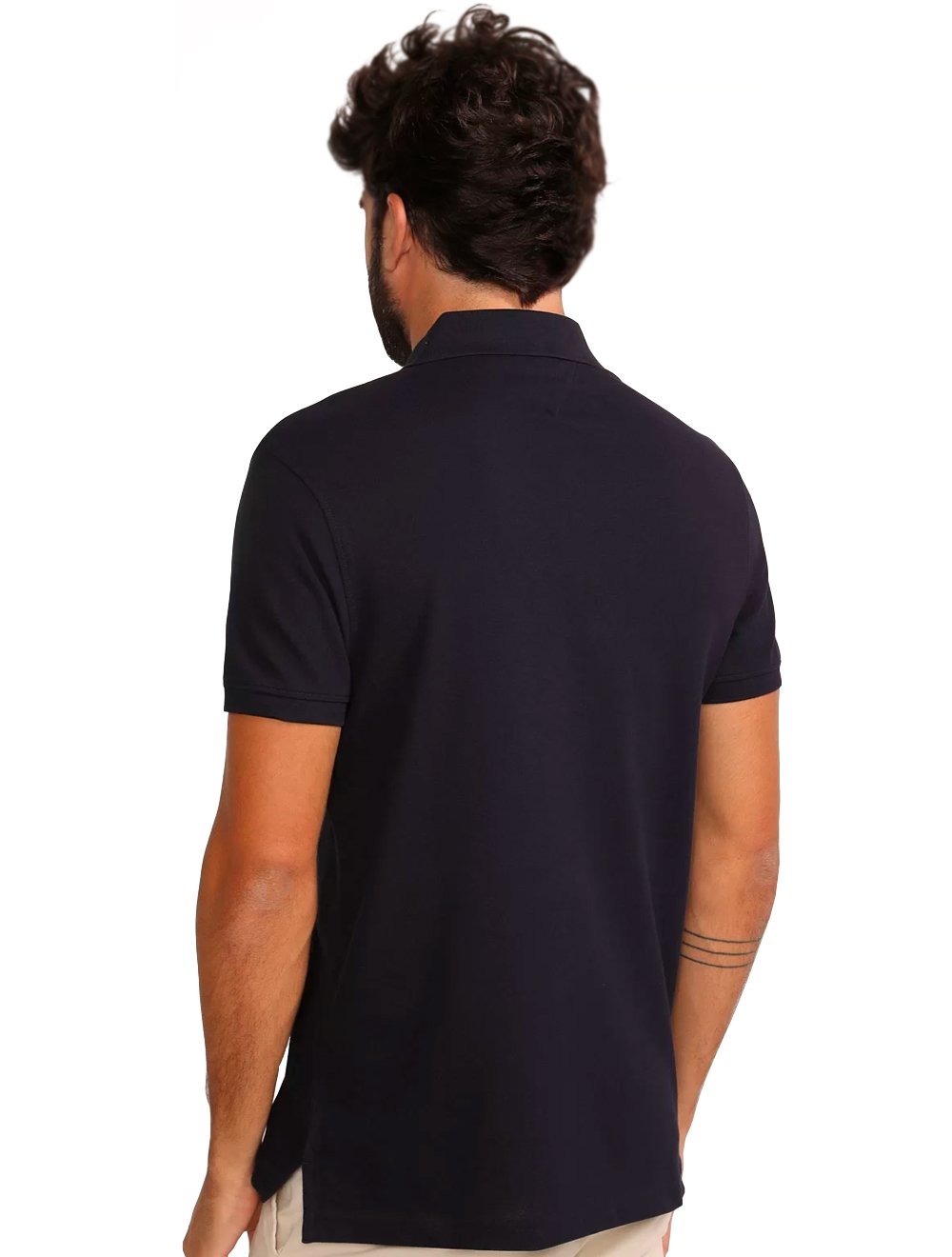 Polo Tommy Hilfiger Masculina Fit Ivy Azul Navy Heather