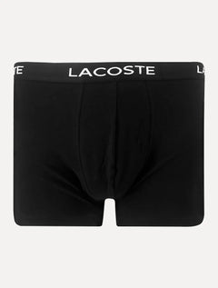 Cuecas Lacoste Boxer Long Colored Lettered Waist Branca/Grafite/Preta Pack 3UN
