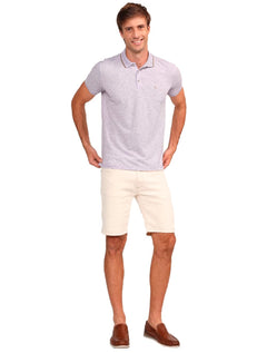 Bermuda Dudalina Sarja Comfort Linho Faca Off-White